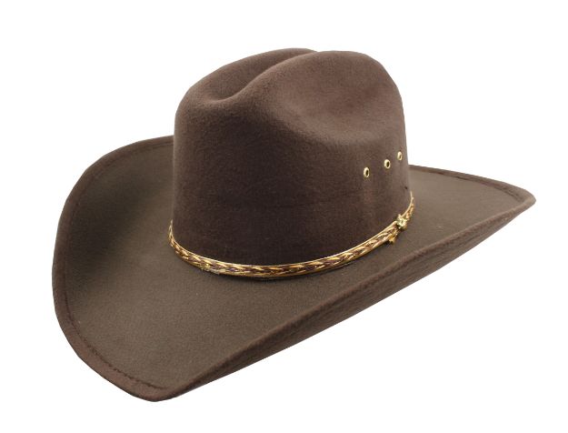 Brown Felt Cowboy Hat [Wholesale]