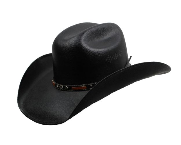 Black Canvas Straw Cattleman hat Western Cowboy Hat [Wholesale]