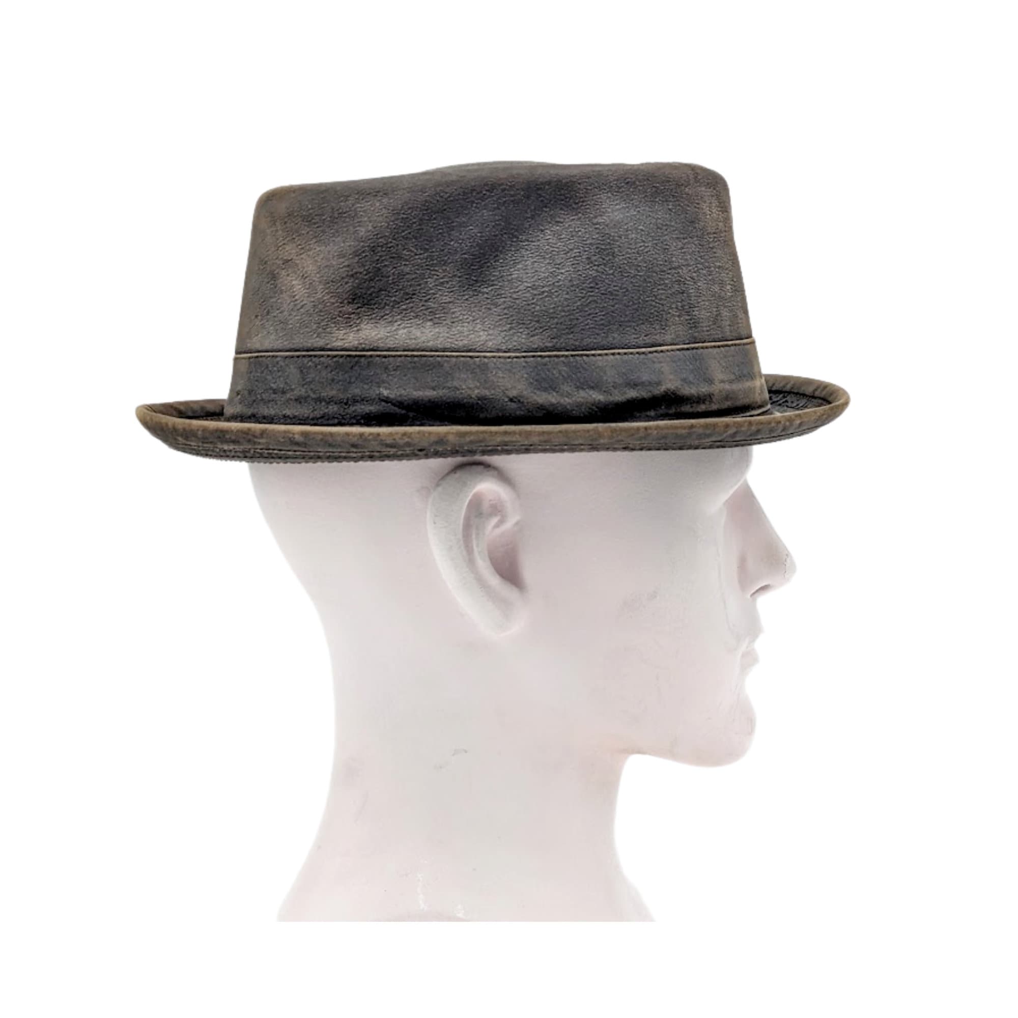 Stetson leather cheap pork pie hat