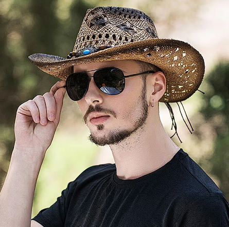 American Straw Cowboy Hat - Distressed