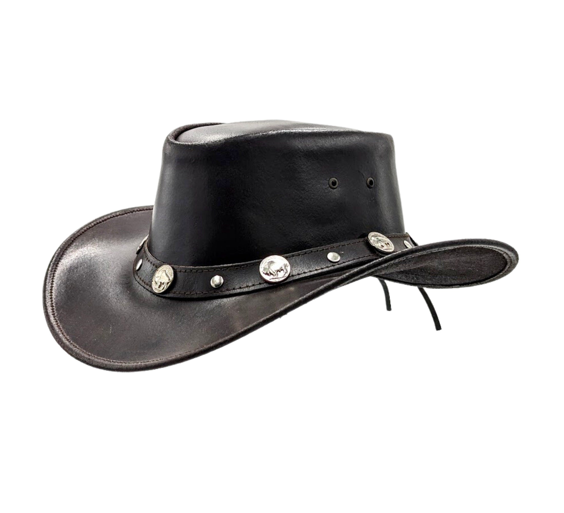 Premium Leather Hat Cowboy Hat Men's Real Leather western hat Leather ...